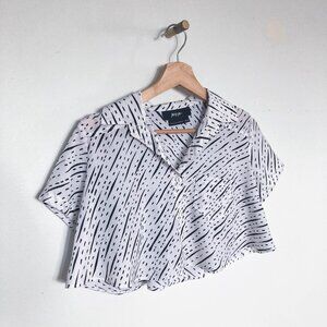 Nasty Gal Black and White Button Down Shirt